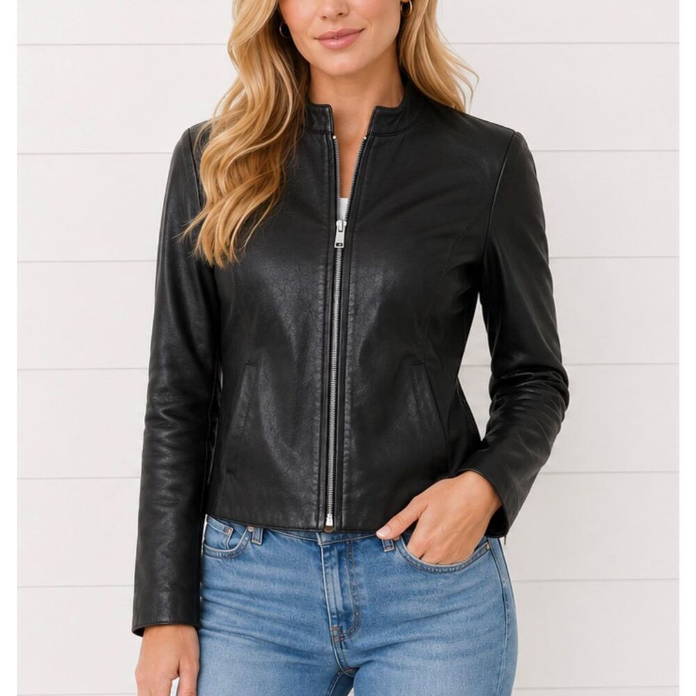 Siena Studio vintage black leather jacket size small